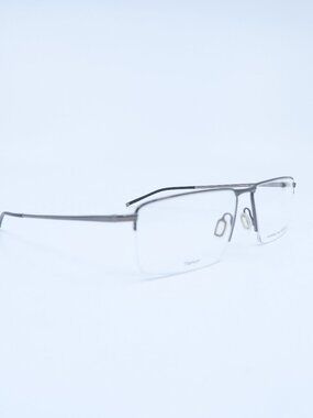Porsche Design P8736 58D Gunmetal Semi-Rimless, Rectangle New Men's Eyeglasses.